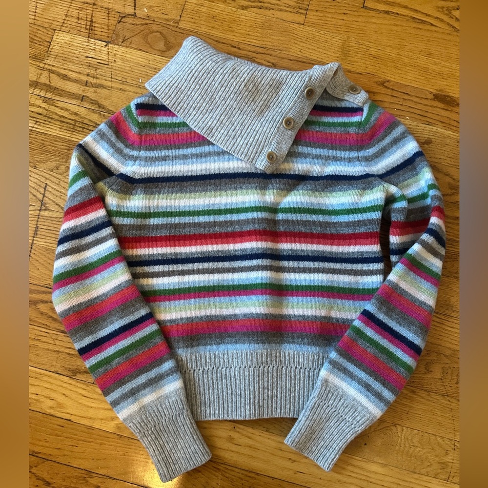 Vintage gap rollneck multicolor stripe Wool sweater